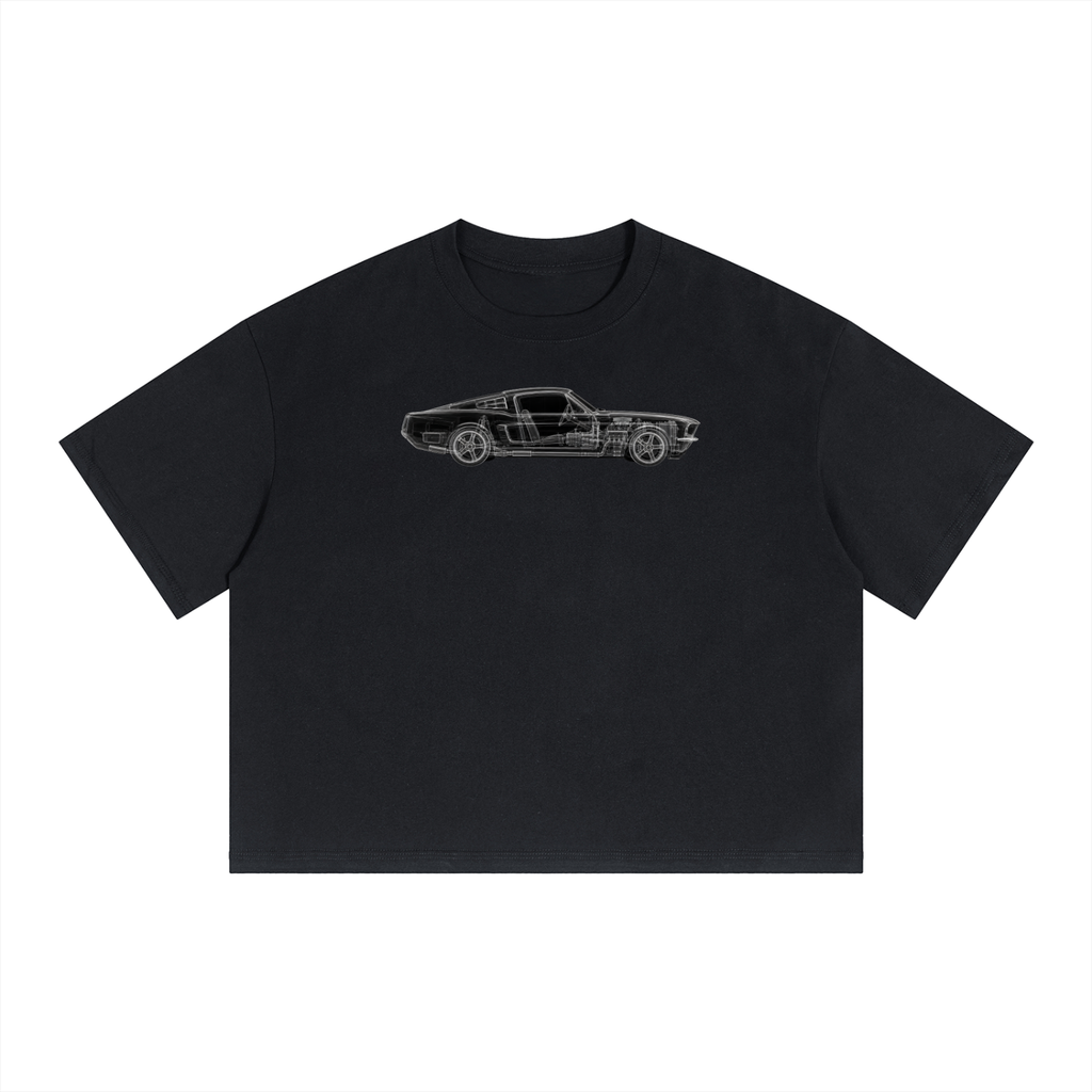Unisex Boxy Drop Shoulder Crop T-Shirt