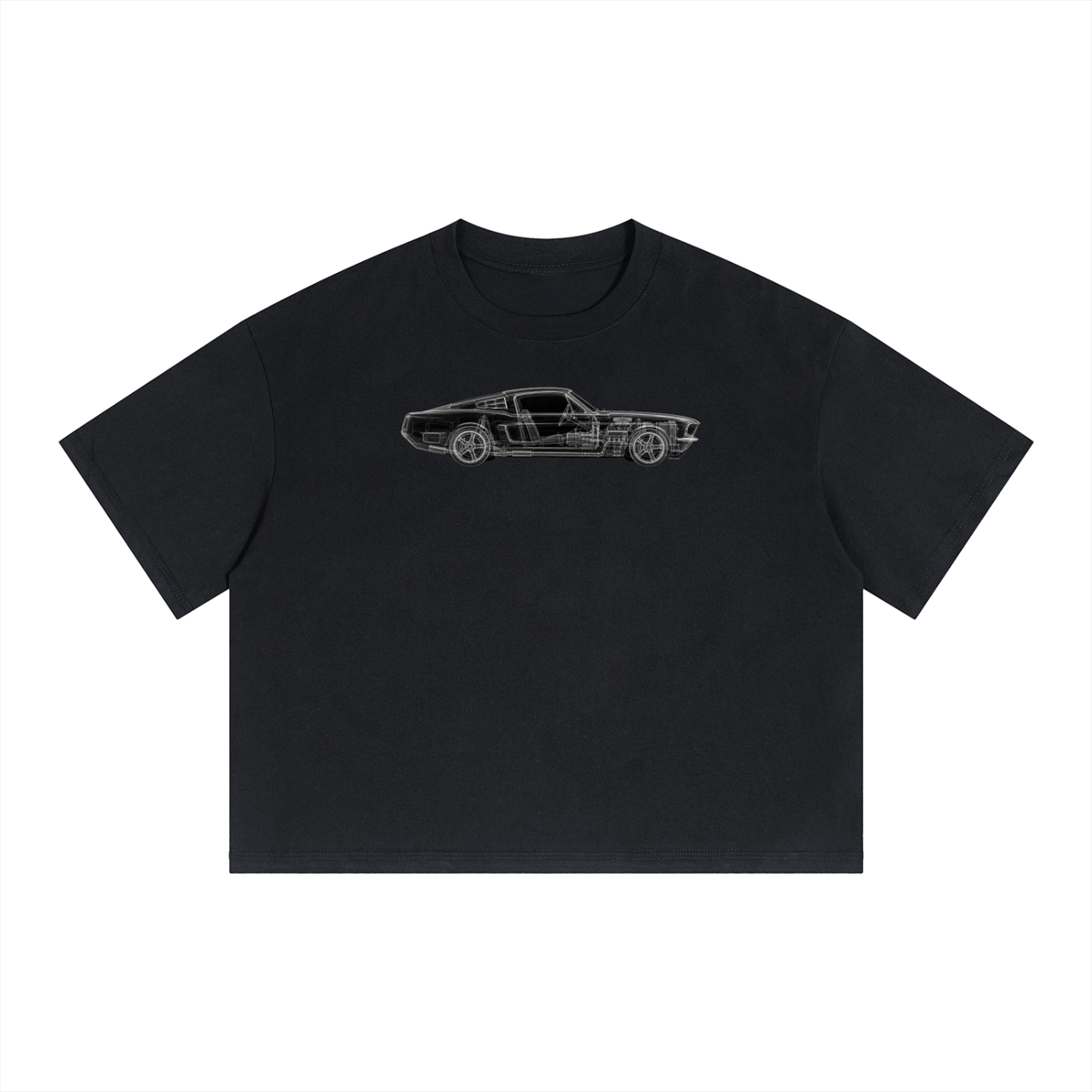 Unisex Boxy Drop Shoulder Crop T-Shirt