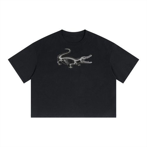 Black SCAN T-shirt featuring a full alligator X-ray skeleton graphic