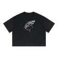 Black SCAN T-shirt featuring a great white shark X-ray skeleton graphic
