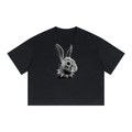 Black SCAN T-shirt featuring a punk rabbit X-ray skeleton graphic with spiked collar